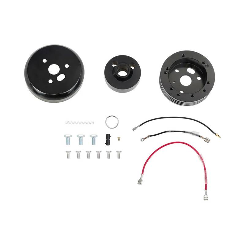 Lenkradnabe,Lenkradnabenadapter 5- und 6-Loch-Lenkradnabe for Autos. Passend für Chevrolet, polierter Kurznabenanschluss, Autozubehör(Black-Black) von MITINGER