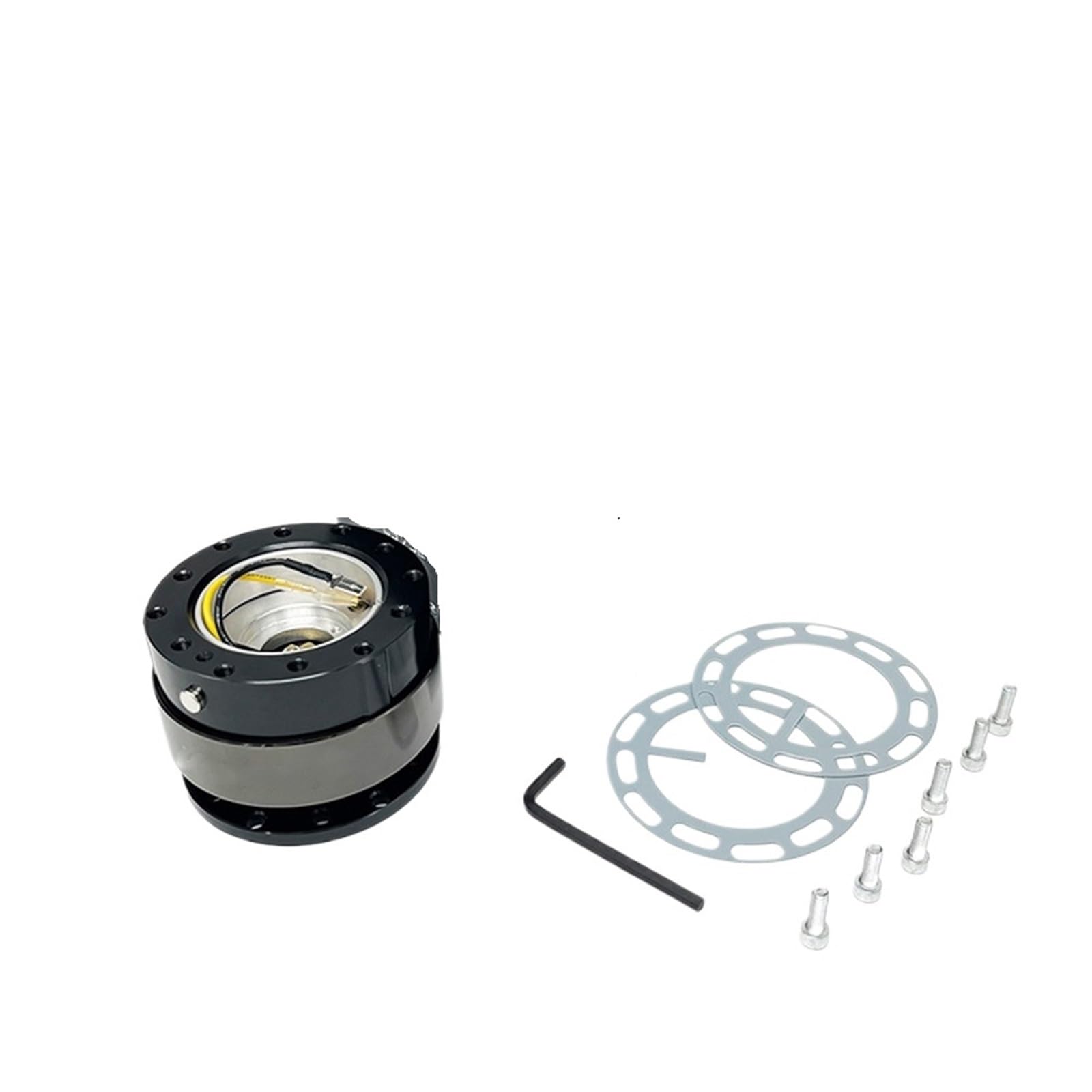 Lenkradnabe,Lenkradnabenadapter Schneller Demontage-Lenkrad-Basis-Auto-Modifikation Schnellverschluss-Gerät Schnell entfernen Basis-Booster(Black) von MITINGER