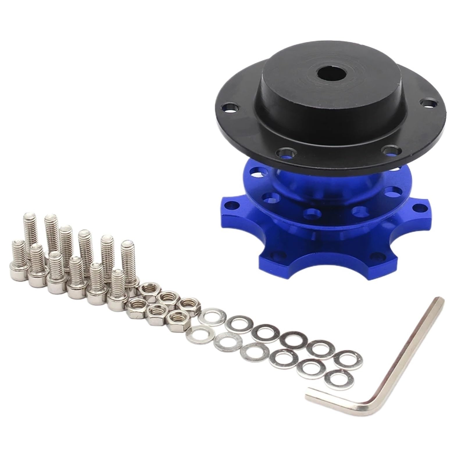 Lenkradnabe,Lenkradnabenadapter Universal 6 Loch Lenkrad Quick Release Hub Kit Rad Hub Adapter Auto Zubehör Ersetzen Aluminium(Blue) von MITINGER