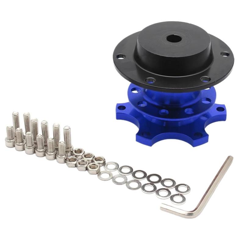 Lenkradnabe,Lenkradnabenadapter Universal 6 Loch Lenkrad Quick Release Hub Kit Rad Hub Adapter Auto Zubehör Ersetzen Aluminium(Blue) von MITINGER