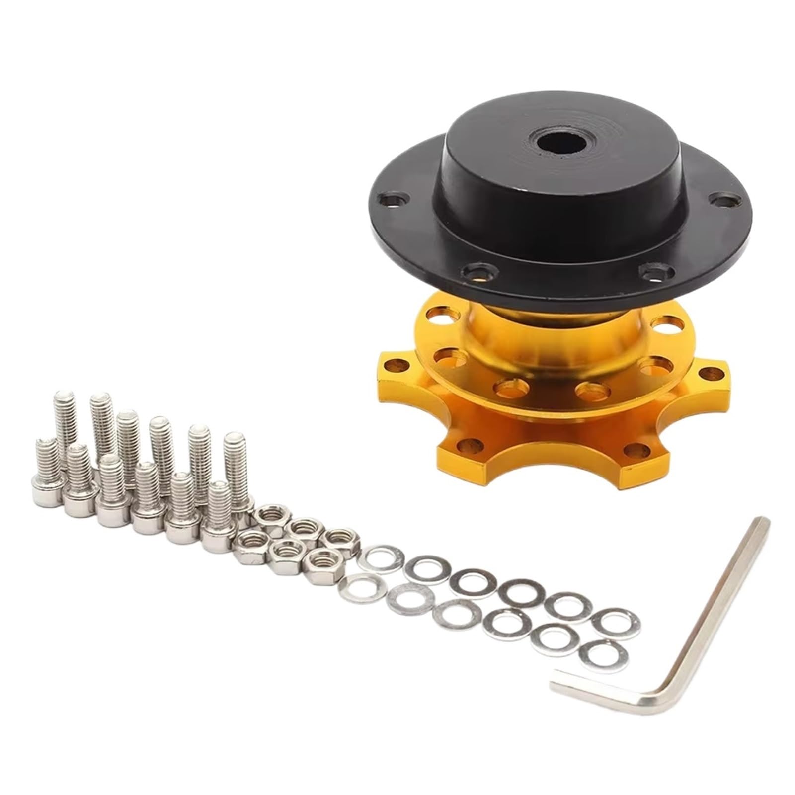 Lenkradnabe,Lenkradnabenadapter Universal 6 Loch Lenkrad Quick Release Hub Kit Rad Hub Adapter Auto Zubehör Ersetzen Aluminium(Gold) von MITINGER