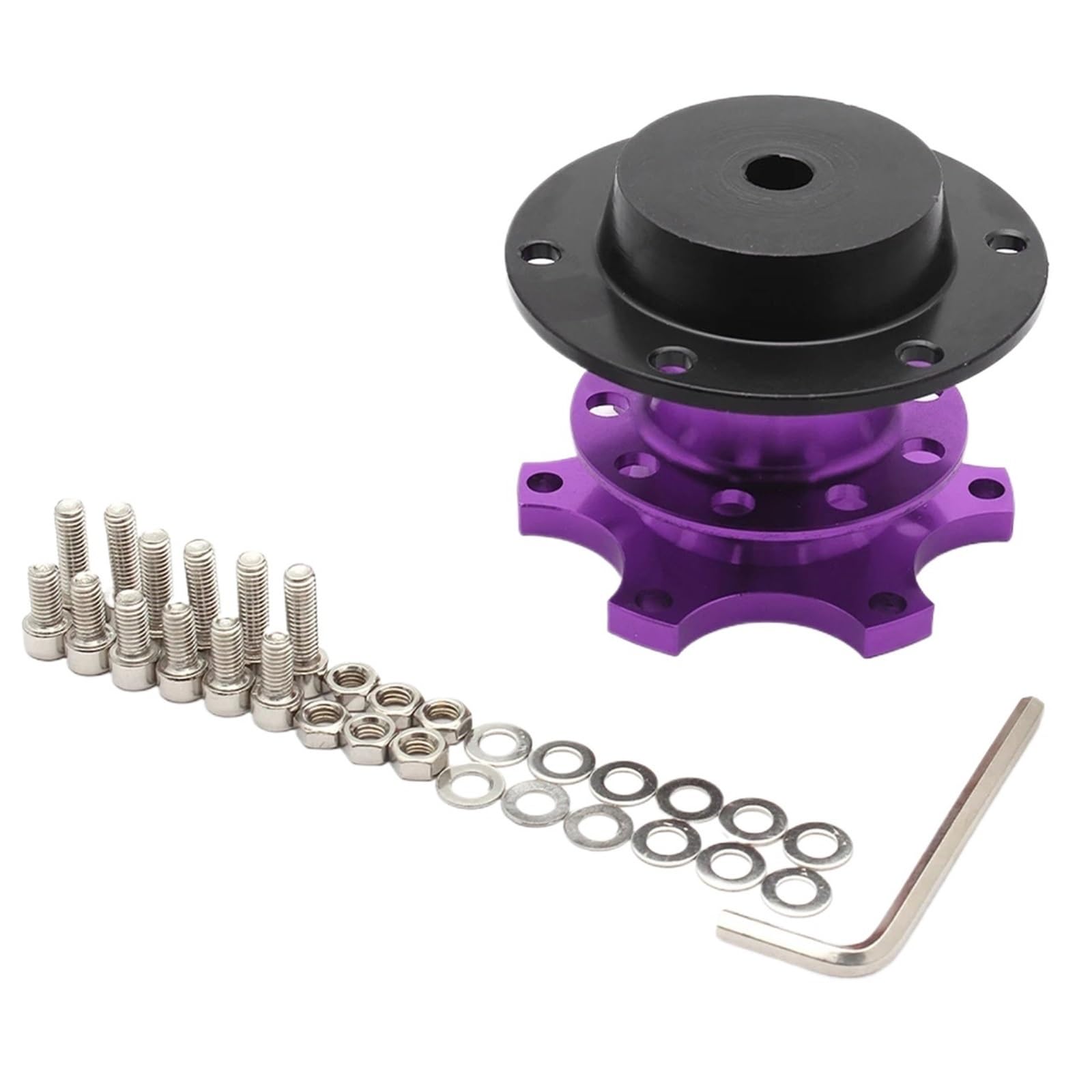 Lenkradnabe,Lenkradnabenadapter Universal 6 Loch Lenkrad Quick Release Hub Kit Rad Hub Adapter Auto Zubehör Ersetzen Aluminium(Purple) von MITINGER