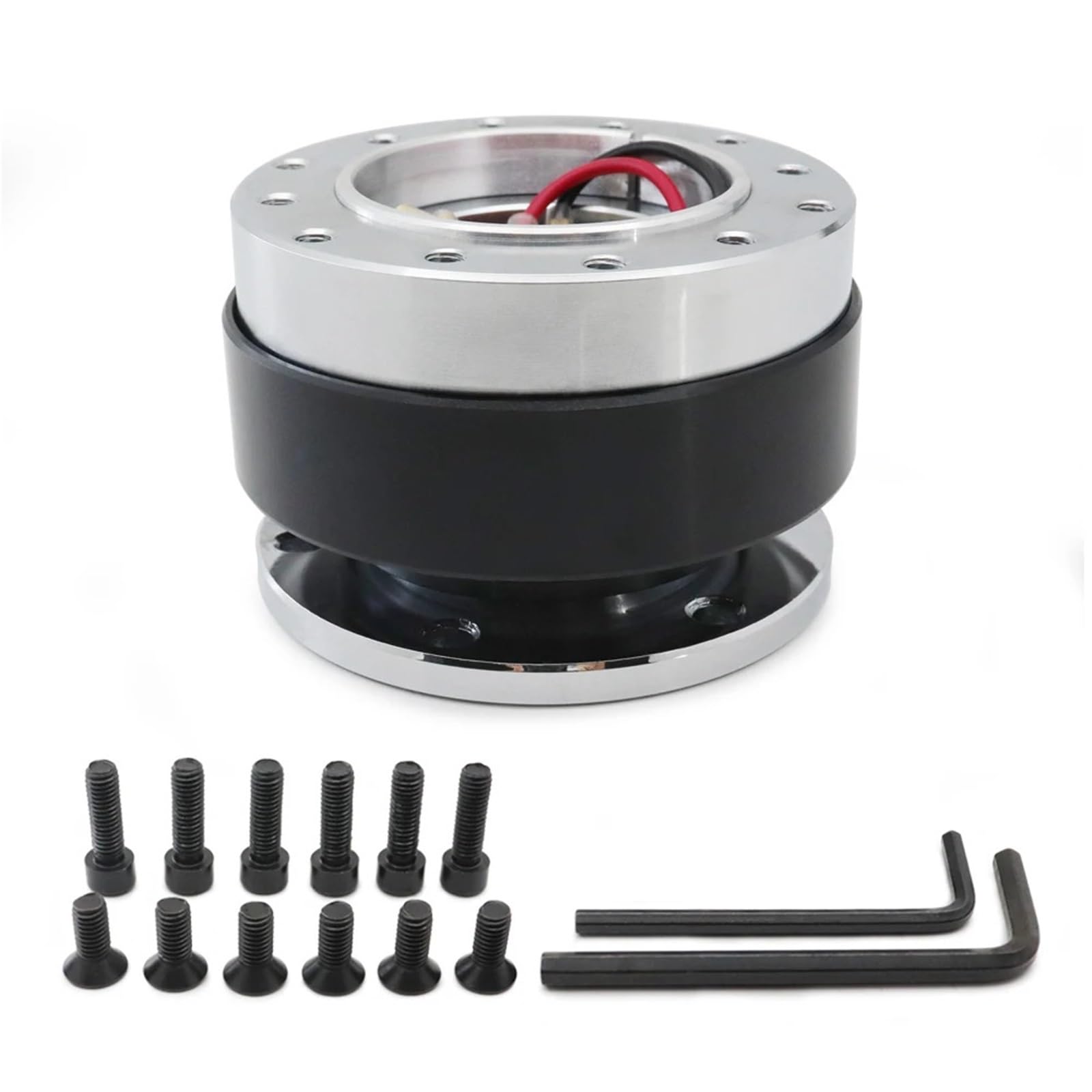 Lenkradnabe,Lenkradnabenadapter Universal Auto Tuning Lenkrad Quick Release Hub Adapter Snap Off Kit Auto Zubehör(with SPC Black) von MITINGER