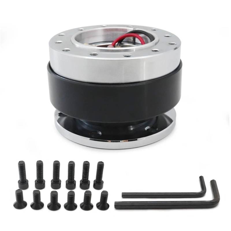Lenkradnabe,Lenkradnabenadapter Universal Auto Tuning Lenkrad Quick Release Hub Adapter Snap Off Kit Auto Zubehör(with SPC Black) von MITINGER