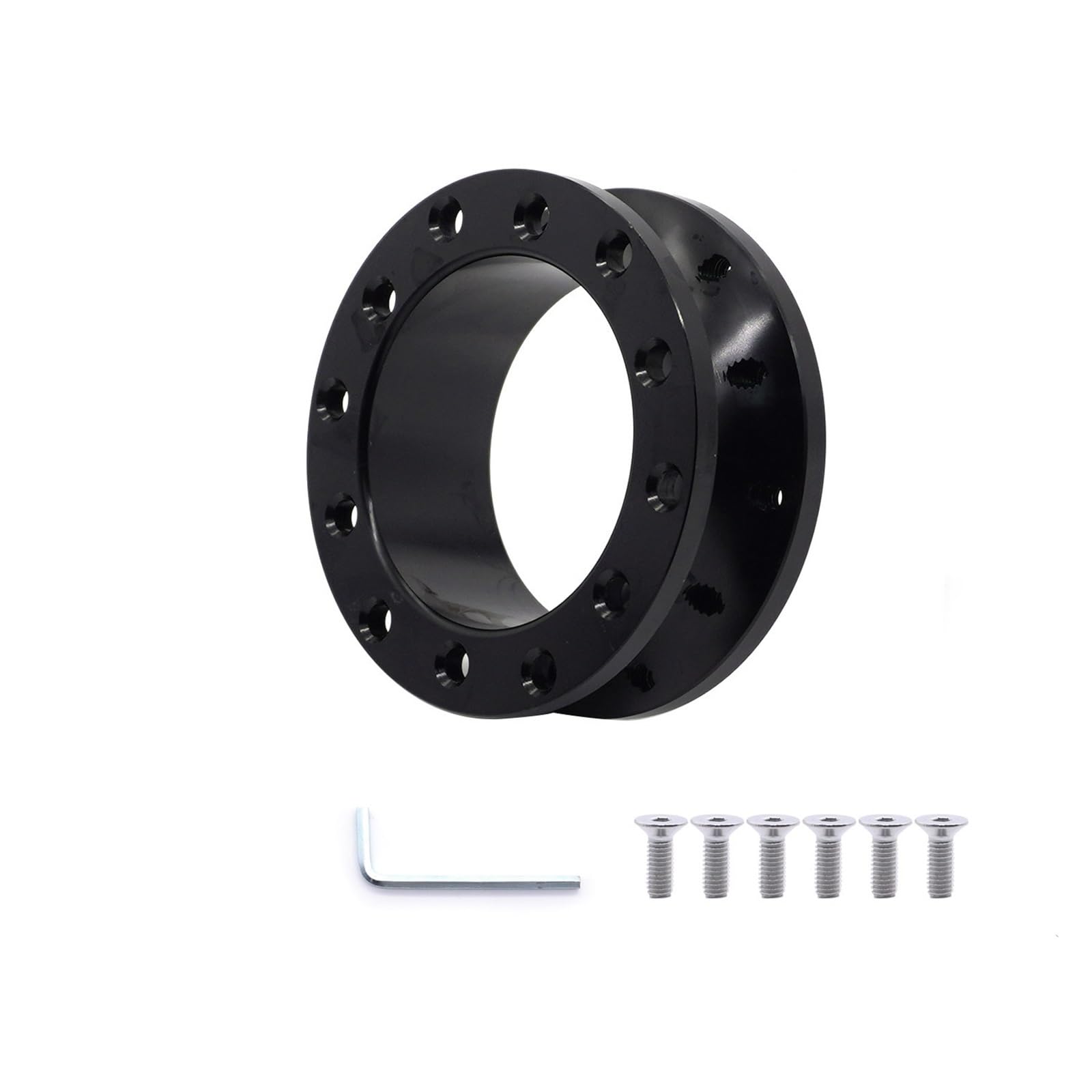 Lenkradnabe,Lenkradnabenadapter Universal Auto Tuning Sport Lenkrad Spacer Adapter 30mm 50mm CNC Aluminium Passt for Racing Car Hub Boss Kit(30MM-Black) von MITINGER