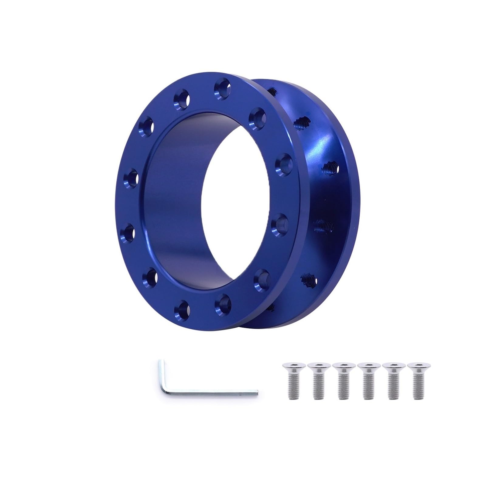 Lenkradnabe,Lenkradnabenadapter Universal Auto Tuning Sport Lenkrad Spacer Adapter 30mm 50mm CNC Aluminium Passt for Racing Car Hub Boss Kit(30MM-Blue) von MITINGER