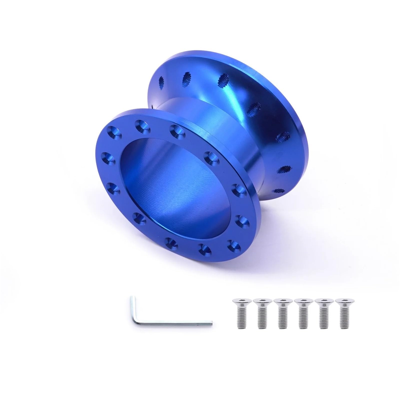 Lenkradnabe,Lenkradnabenadapter Universal Auto Tuning Sport Lenkrad Spacer Adapter 30mm 50mm CNC Aluminium Passt for Racing Car Hub Boss Kit(50MM-Blue) von MITINGER