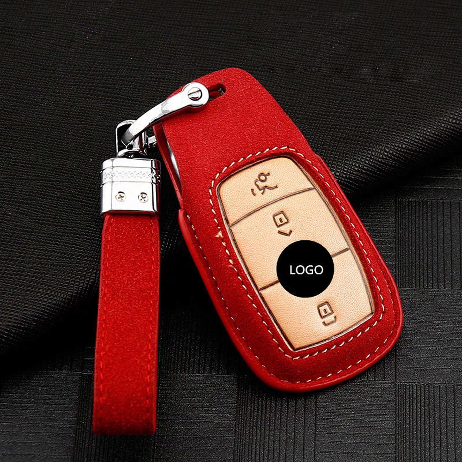MIVLA Schlüsseletui aus Veloursleder, für Mercedes Benz ACESG GLS-Klasse W177 W205 S205 E213 W222 G63 C217 C213 C205 AMG von MIVLA