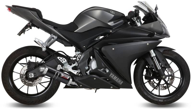 MIVV Auspuff komplett gp edelstahl schwarz kompatibel mit yamaha yzf r125 r-125 2014 2015 2016 2017 2018 von MIVV