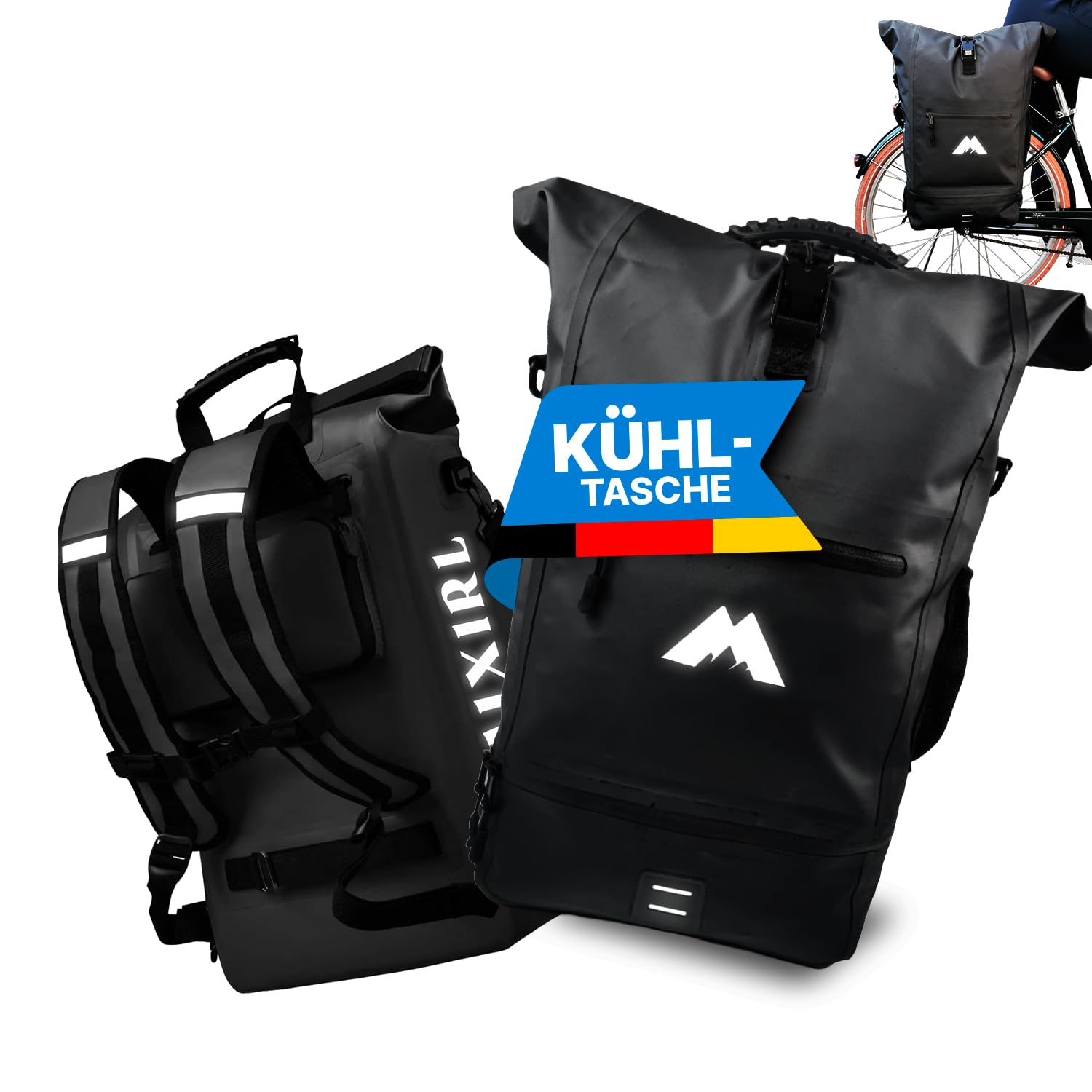 MIXIRL 3in1 Fahrradtasche für Gepäckträger mit Rucksack 100% Wasserdicht 30L I Kühlfach I Gepäckträgertasche Reflektierend Sattel Tasche fürs Fahrrad MIXIRL 3in1 Fahrradtasche für Gepäckträger mit Rucksack 100% Wasserdicht 30L I Kühlfach I Gepäckträgertasche Reflektierend Sattel Tasche fürs Fahrrad von MIXIRL