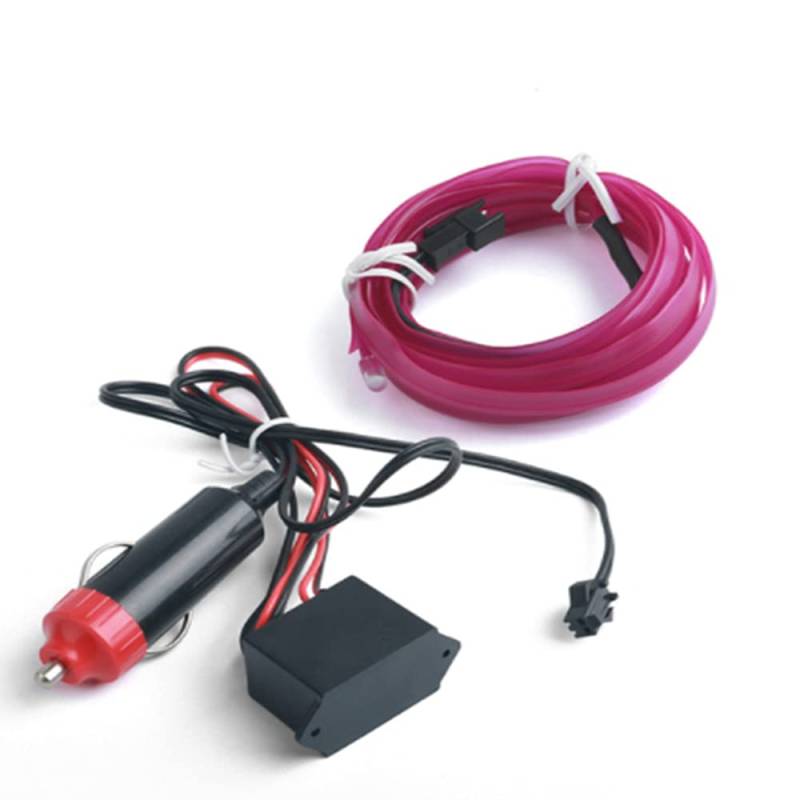 MIYUED Auto Streifenlichter Multicolor RGB Autoinnenraum El Wire Fiber Optic Umgebungsbeleuchtungs Kits mit Zigarettenanzünder Treiber (Purple, 5m/16.4ft) von MIYUED