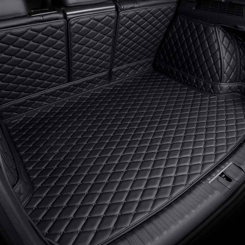 Auto Leder VollstäNdige Einkreisung Kofferraummatte Für Land Rover Range Rover Velar 2017-2023, Kofferraumwanne Antirutsch Schützen Matten Teppiche Interieur ZubehöR,A/All-Black von MIYUNI