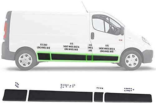 MKAREPART Seitentür Komplettes Zierleisten-Set Rechts Kompatibel mit Vivaro Trafic MK2 Primaster 2001-2014 (Rechtsset LWB) von MKAREPART