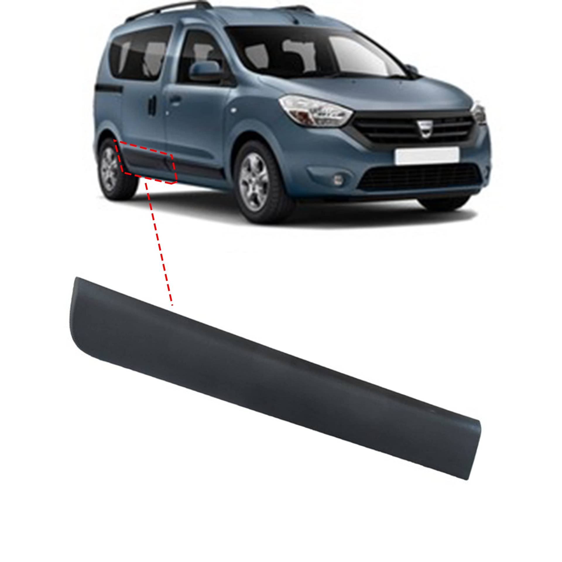 MKAREPART Zierleiste Außenverkleidungsleiste Spoiler hinten rechts kompatibel mit Dacia Dokker ab 2012 828767567R, 828760894R (hinten rechts) von MKAREPART