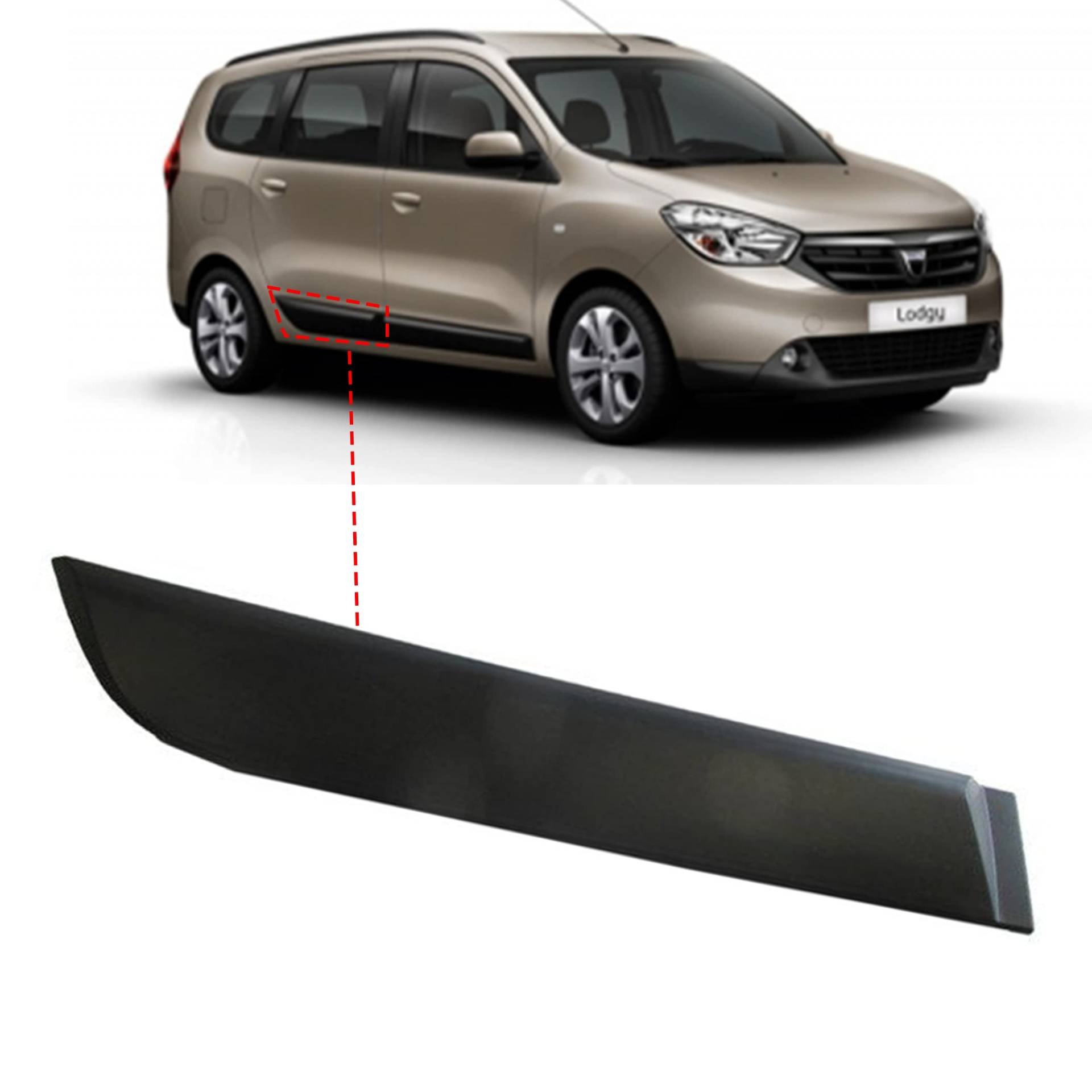 MKAREPART Zierleiste Außenverkleidungsleiste Spoiler hinten rechts kompatibel mit Dacia Lodgy 2012->828762880R 828764017R (hinten rechts) von MKAREPART