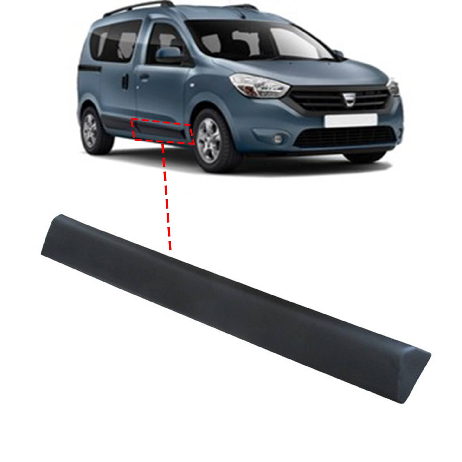 MKAREPART Zierleiste Außenverkleidungsleiste Spoiler vorne rechts kompatibel mit Dacia Dokker ab 2012 801866331R, 801861710R (vorne rechts) von MKAREPART