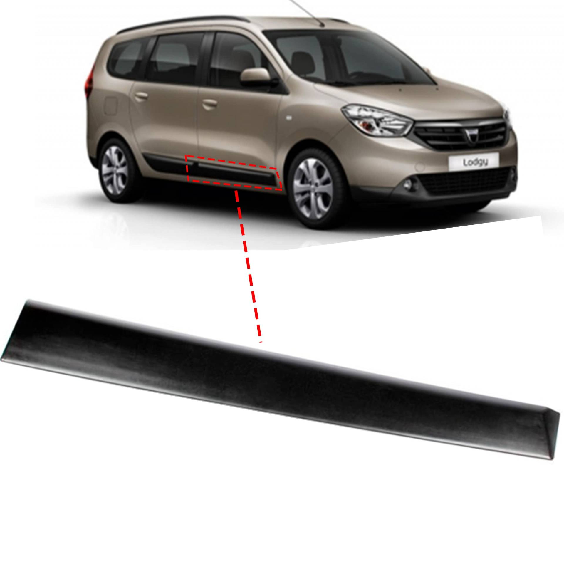 MKAREPART Zierleiste Außenverkleidungsleiste Spoiler vorne rechts kompatibel mit Dacia Lodgy 2012->801861710R (vorne rechts) von MKAREPART