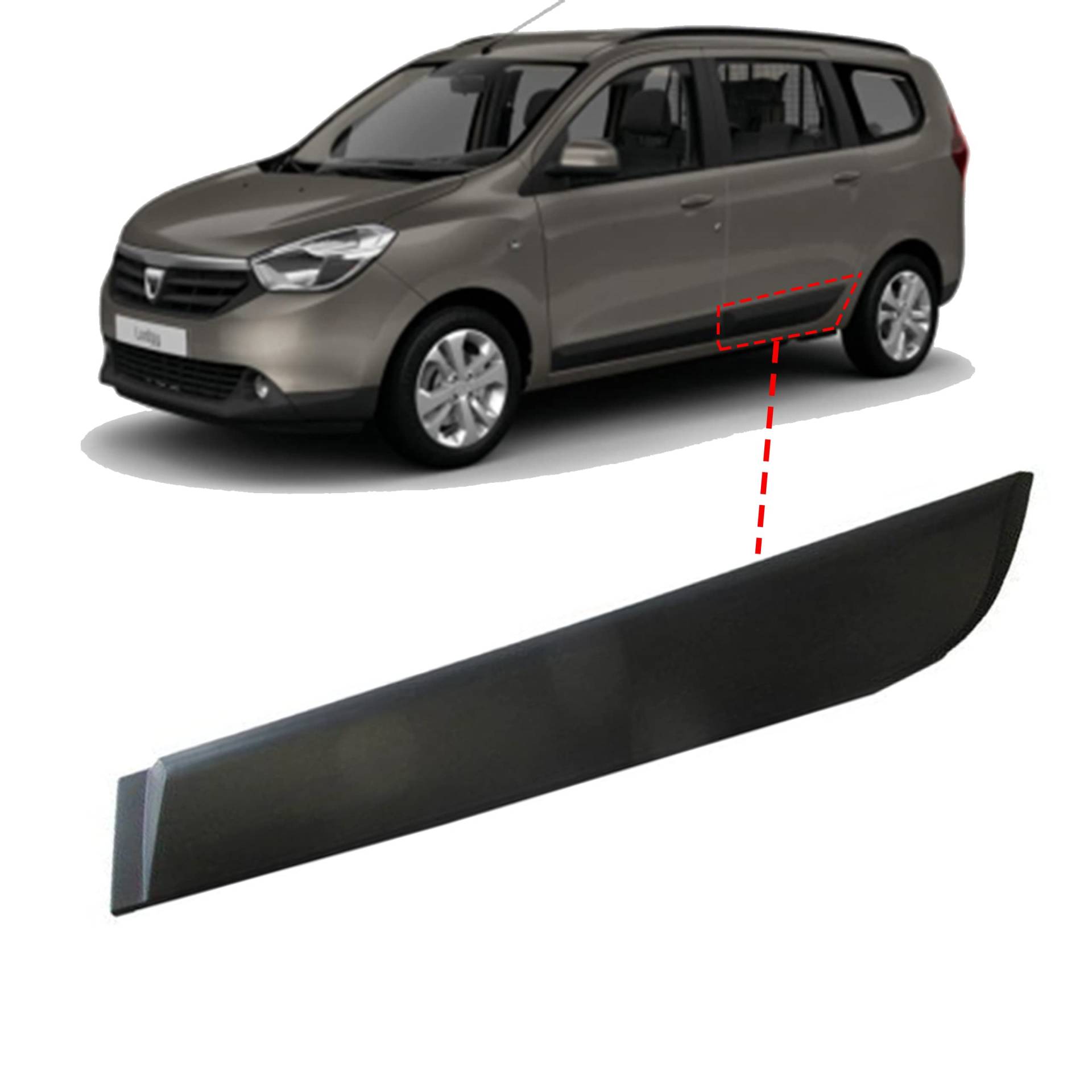 MKAREPART Zierleiste für Außenverkleidung Spoiler hinten links kompatibel mit Dacia Lodgy ab 2012, 828776410R (hinten links) von MKAREPART