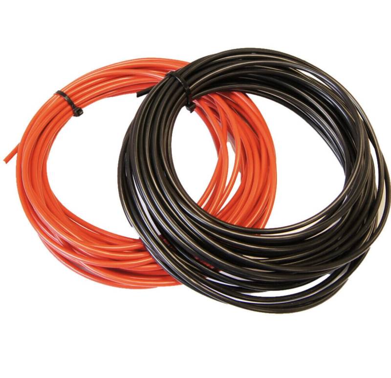 Set mit flexiblen PVC-Kabeln, für Auto-Verkabelung, 12 V, 24 V, Batterie, 39/50/70 A, 3 mm, 6 mm, 10 mm, Rot und Schwarz, 2 Meter, Rot / Schwarz von MKGT
