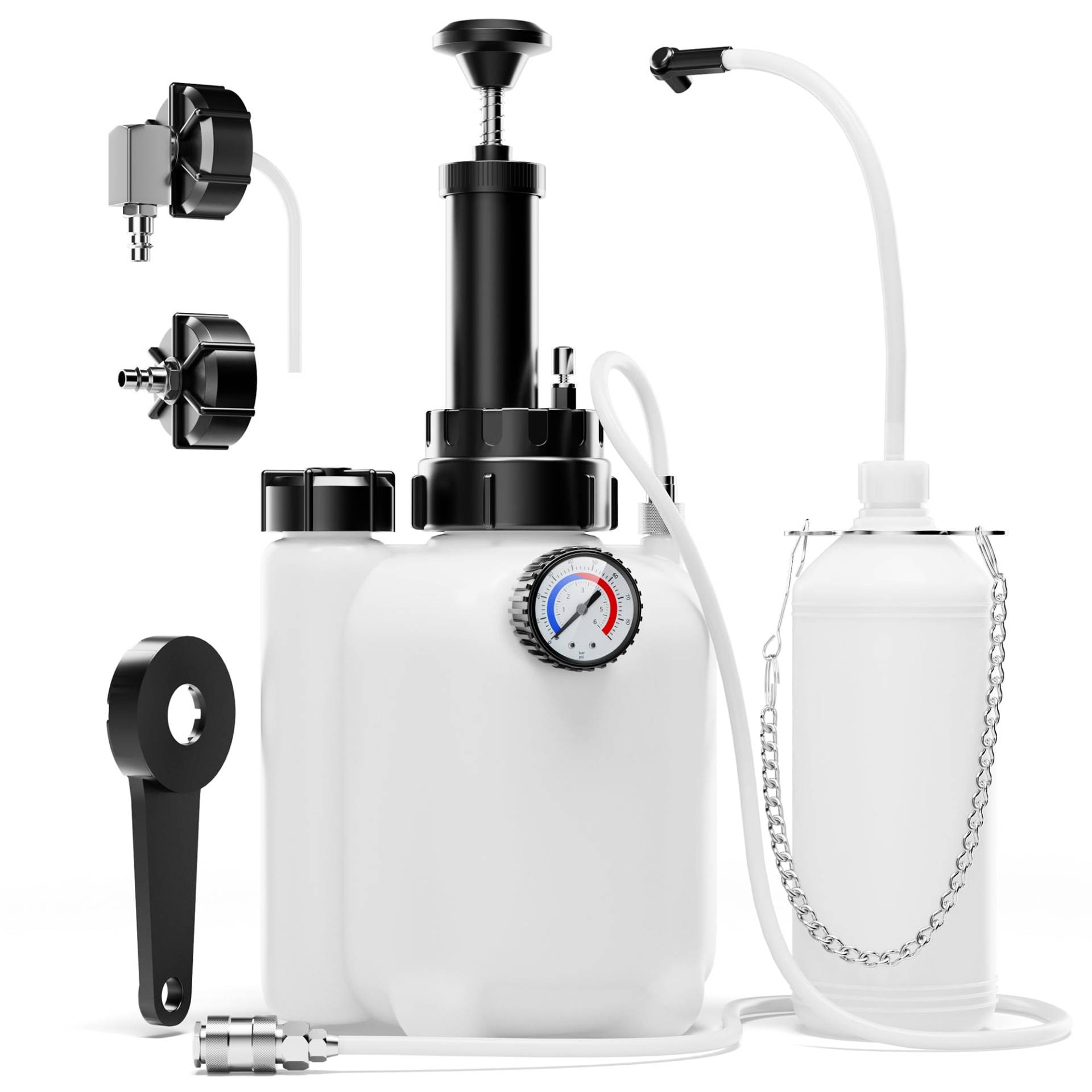 MKING 3L Manueller bremsenentlüftungsgerät Vakuumbremsenentlüftungskit mit Bremsflüssigkeitsabsauger, 1L Nachfüllflasche und Adaptern, EIN-Personen-Pneumatik-Entlüftungswerkzeug MKING 3L Manueller bremsenentlüftungsgerät Vakuumbremsenentlüftungskit mit Bremsflüssigkeitsabsauger, 1L Nachfüllflasche und Adaptern, EIN-Personen-Pneumatik-Entlüftungswerkzeug von MKING