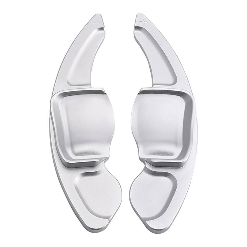 Automatik Schaltwippen Kompatibel Mit VW Für Golf 6 Für Tiguan MK5 MK6 Für J&etta R20 R36 2 Stück Aluminiumlegierung Auto Lenkradschaltpaddel Schalthebel Schaltknauf(Silver) von MKKDYC