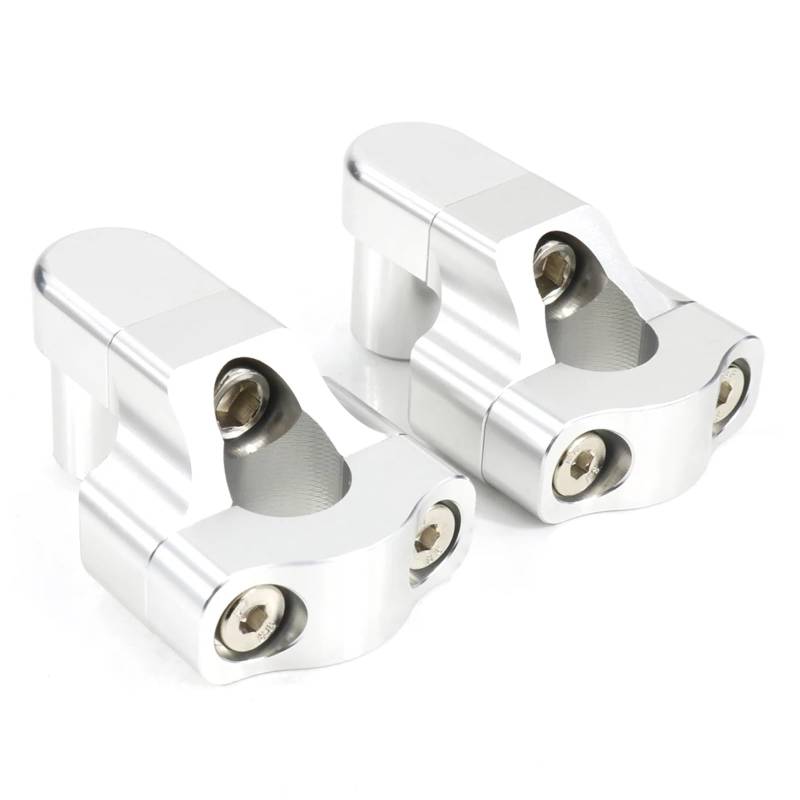 MKKDYC Universal lenkererhöhung Kompatibel Mit Yamaha 22 Mm 7/8 Zoll Motorrad-Lenkererhöhung, Drehbare Lenkererhöhung, Modifizierte Teile(Silver) von MKKDYC