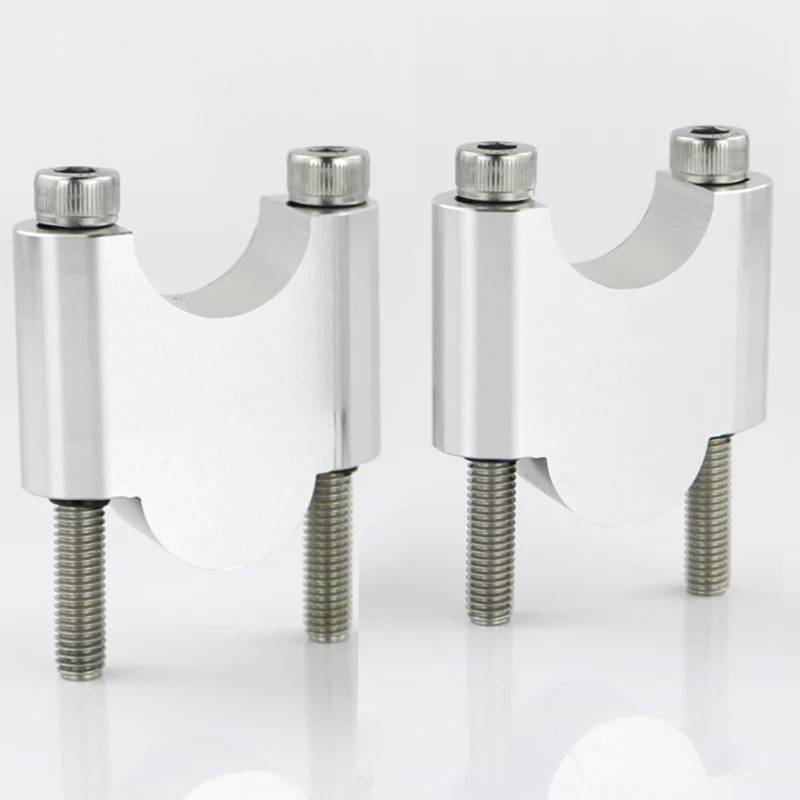 Universal lenkererhöhung Kompatibel Mit Für Er-5 1997-2006 Für Versys-X 250/300 2017-2024 Für Z125 2015-2024 7/8 Zoll 22 Mm Motorrad-Montage-Lenker-Fat-Bar-Riser(Silver Riser 40mm) von MKKDYC