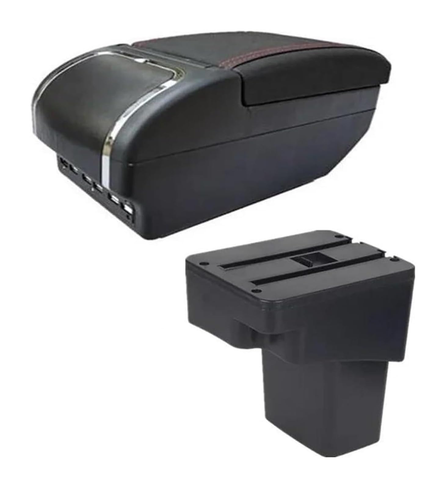 Aufbewahrungsbox Für N&issan Für Juke Für I&nfiniti ESQ Armlehne 10-19 2018 Autozubehör Auto Armlehnenbox Armlehnen-Aufbewahrungsbox(E Red Line 9usb) von MKKHUYLBCM