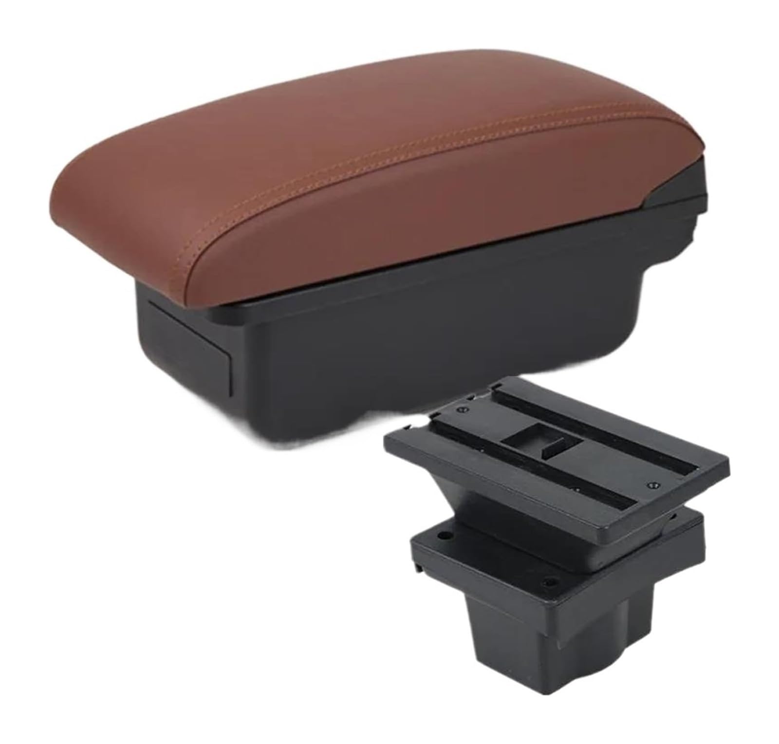 Aufbewahrungsbox Für Octavia Für Yeti Mk2 2005-2012 Autoarmlehnenbox Aufbewahrungsbox Zentrale Mittelkonsolen-Aufbewahrungsbox(B6 Brown 3usb) von MKKHUYLBCM