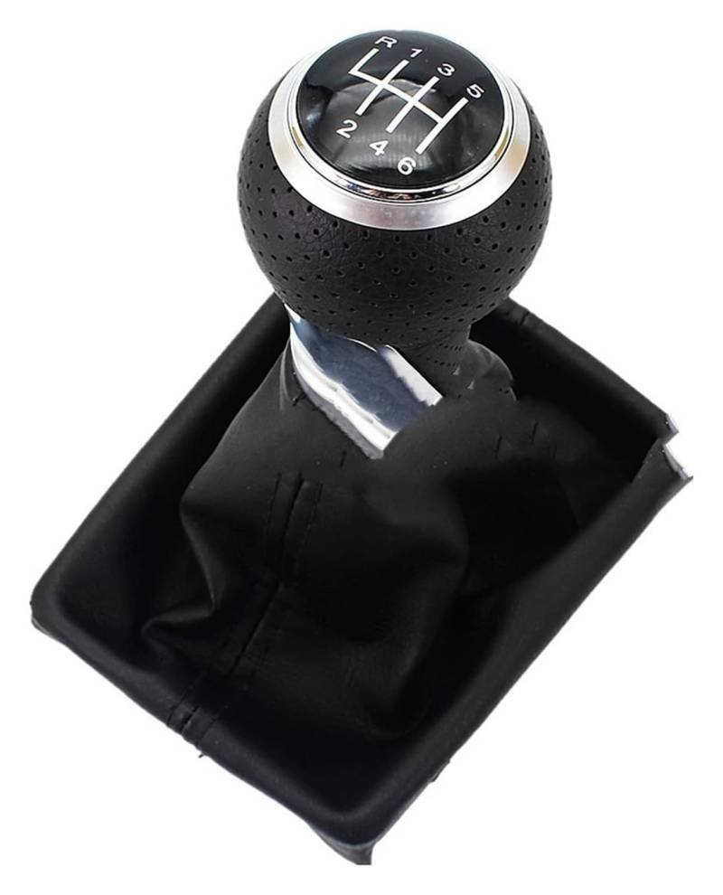 Für A6 C6 2004–2012 A4 S4 B8 8K A5 8T 8F Q5 8R 2007–2015 5/6-Gang-Auto-Shift-Schaltknauf Mit Echtem Lederknopf Schalthebel Hebel(6 Speed 2) von MKKHUYLBCM