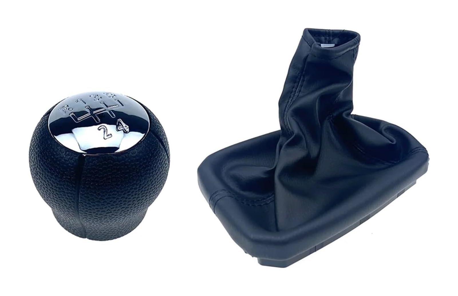 Für CORSA C 01-06 Für TIGRA B 04-12 Für COMBO C 01-11 5 Geschwindigkeit Schaltknauf Gamasche Boot Handbremse Fall Stick Knob Schalthebel Hebel(Chrome 2Pcs) von MKKHUYLBCM