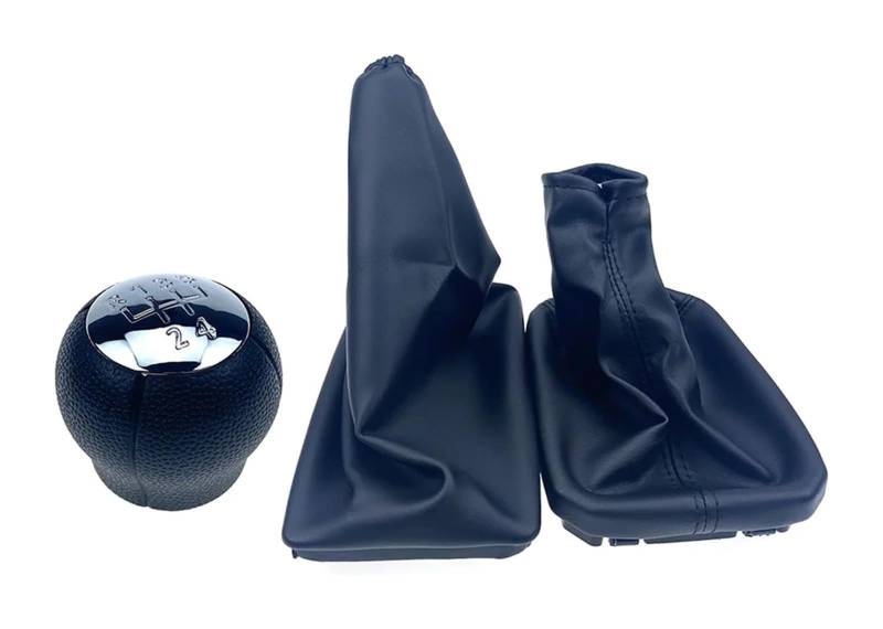 Für CORSA C 01-06 Für TIGRA B 04-12 Für COMBO C 01-11 5 Geschwindigkeit Schaltknauf Gamasche Boot Handbremse Fall Stick Knob Schalthebel Hebel(Chrome 3Pcs) von MKKHUYLBCM