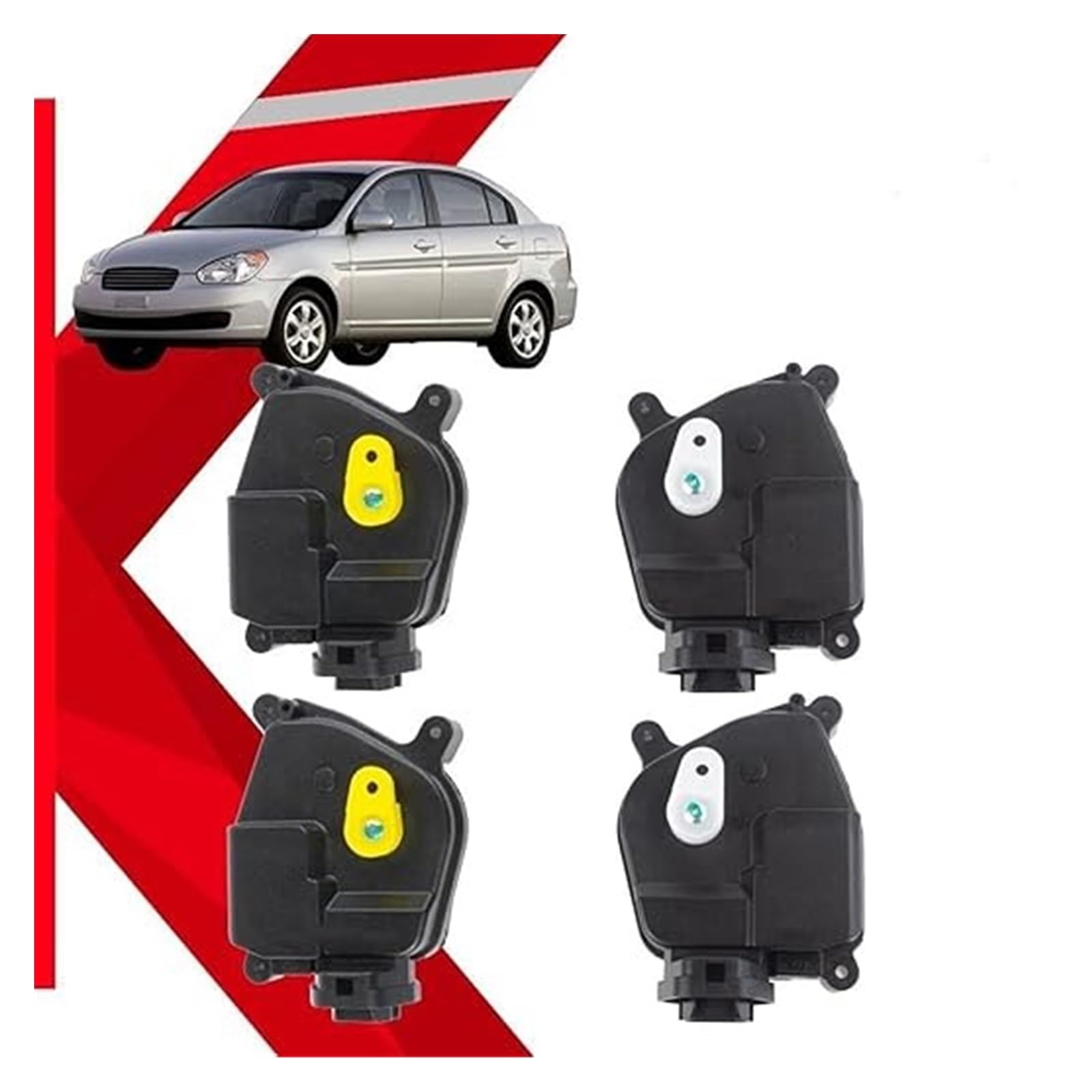 Für Hyundai Für Accent Für Kia Für Rio(5) 95735-1G020 Vorne Hinten Links Rechts Türschloss Antrieb Latch Motor 2006-2011 Kofferraum Türschloss(1set(4pcs)) von MKKHUYLBCM