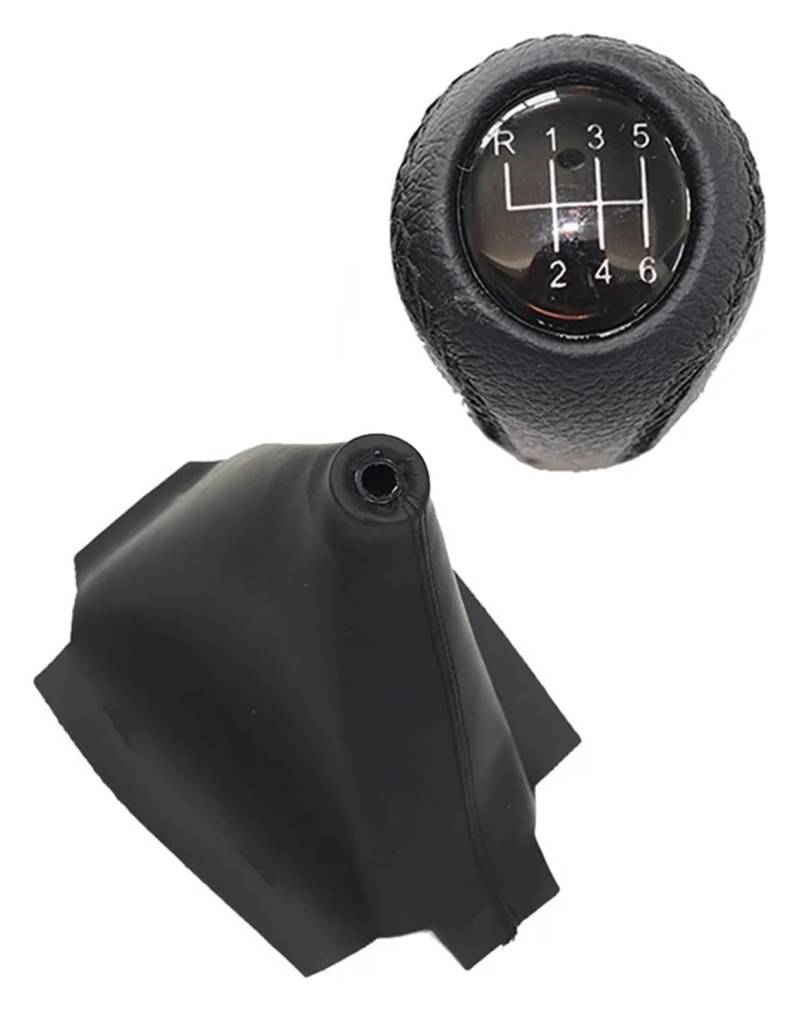 Für Mazda 3 BK BL 2006-2012 Pu Leder Auto Shift Schaltknauf Hebel Gaitor Boot Abdeckung Schalthebel Knopf Schalthebel Hebel(6 Speed Set Black) von MKKHUYLBCM