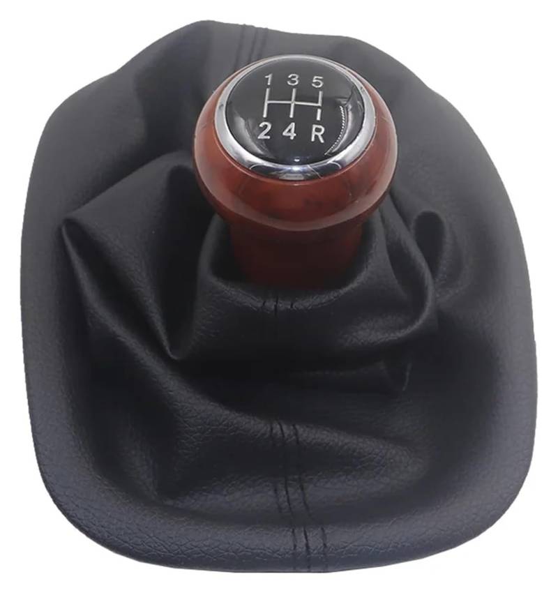 Für VW Für P&assat B5 B5.5 FL 3B B5 3B2 3B5 Schaltknauf Leder Gamasche Schalthebel Griff Stick Shifter Handball Schalthebel Hebel(5 Speed Black Line) von MKKHUYLBCM