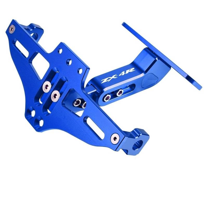 Motorrad-Kennzeichenhalter hinten Für KA&WAS&AKI ZX4R ZX4RR ZX-4R ZX4R SE Motorrad Fender Eliminator Einstellbare Kennzeichenhalter Halterung Blinker(4) von MKKJREDRF