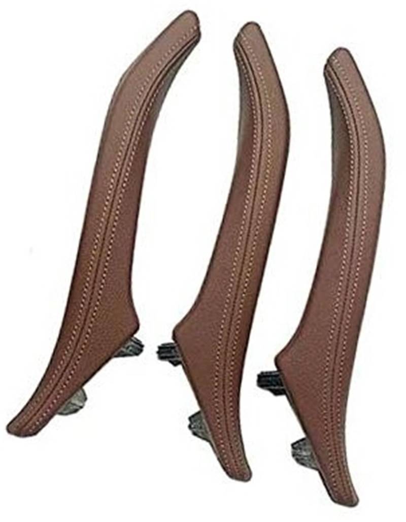 MKVAXR 3 Stück Innentürgriff mit Ledergriffabdeckung, for, 5er F10 F11 520i 523i 525i 528i 535i(Braun) von MKVAXR