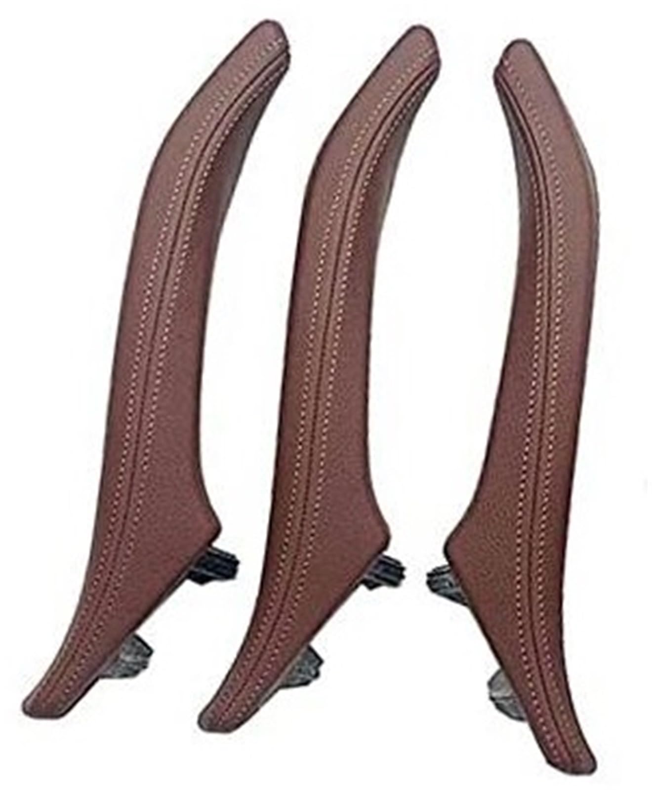 MKVAXR 3 Stück Innentürgriff mit Ledergriffabdeckung, for, 5er F10 F11 520i 523i 525i 528i 535i(Red) von MKVAXR