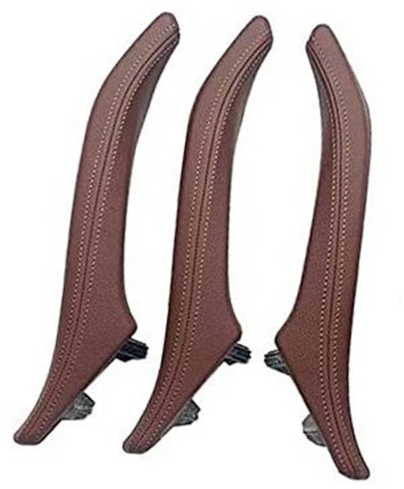 MKVAXR 3 Stück Innentürgriff mit Ledergriffabdeckung, for, 5er F10 F11 520i 523i 525i 528i 535i(Red) von MKVAXR