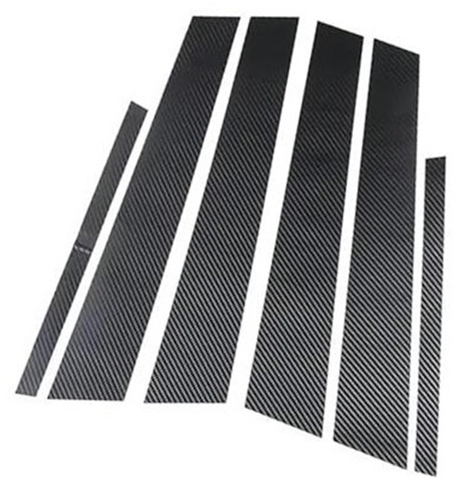 MKVAXR 6 Stück Autotür Fenster Säulenpfosten Abdeckung Trim, for, TT Autofensterverkleidung(Black B-Carbon Fiber Look) von MKVAXR