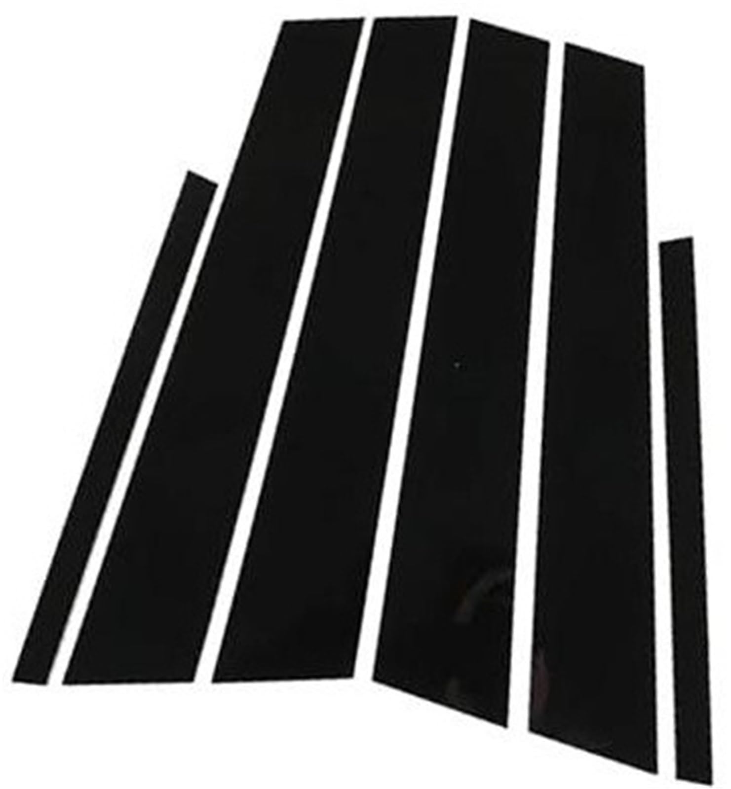 MKVAXR 6-teilige Autotür-/Fenstersäulenverkleidung, for MG6 2022-2024, B-Kohlefaser-Optik Autofensterverkleidung(Black A-Black) von MKVAXR