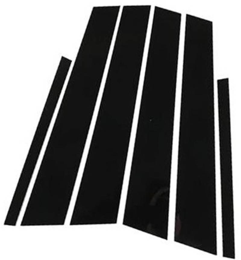 MKVAXR 6-teilige Autotür-/Fenstersäulenverkleidung, for MG6 2022-2024, B-Kohlefaser-Optik Autofensterverkleidung(Black A-Black) von MKVAXR