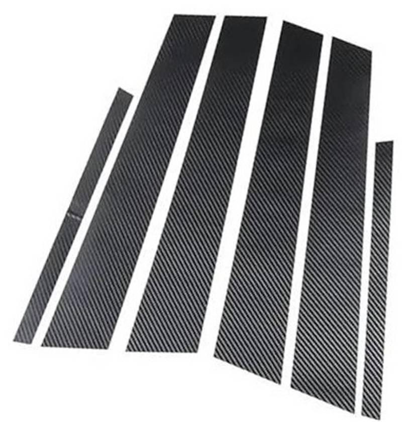 MKVAXR 6-teilige Autotür-/Fenstersäulenverkleidung, for Mazda, CX-30 2020-2023, A-Schwarz Autofensterverkleidung(Black B-Carbon Fiber Look) von MKVAXR