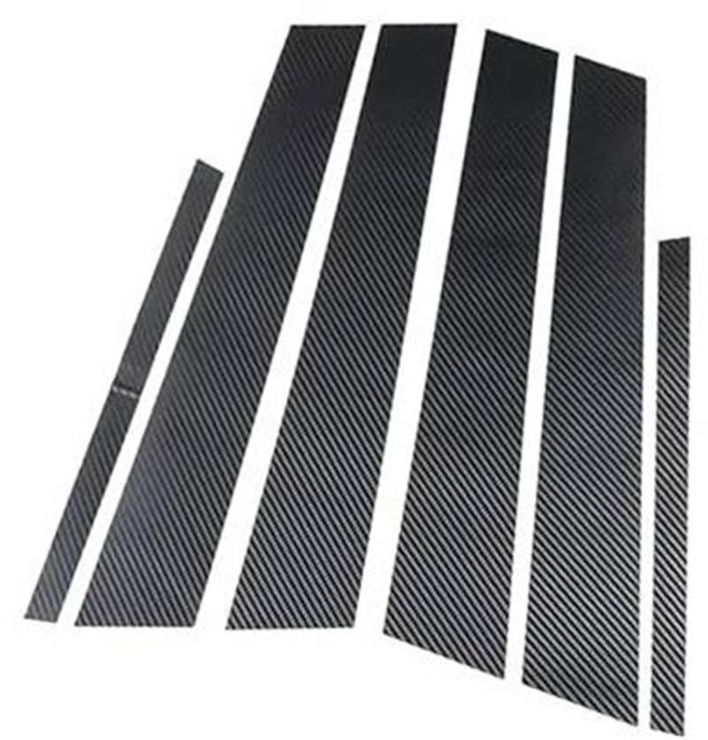 MKVAXR 6-teilige Autotür-/Fenstersäulenverkleidung, for Toyota, Reiz 2015-2024, A-Schwarz Außenfensterakzent(Black B-Carbon Fiber Look) von MKVAXR