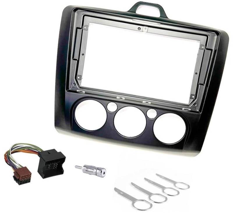 MKVAXR 9-Zoll-Autoradio-Stereoanlage, im Armaturenbrett-Frontpanel-Rahmen, for Focus, 2005-2011, manuelle Klimaanlage Autoradio-Armaturenbrett von MKVAXR