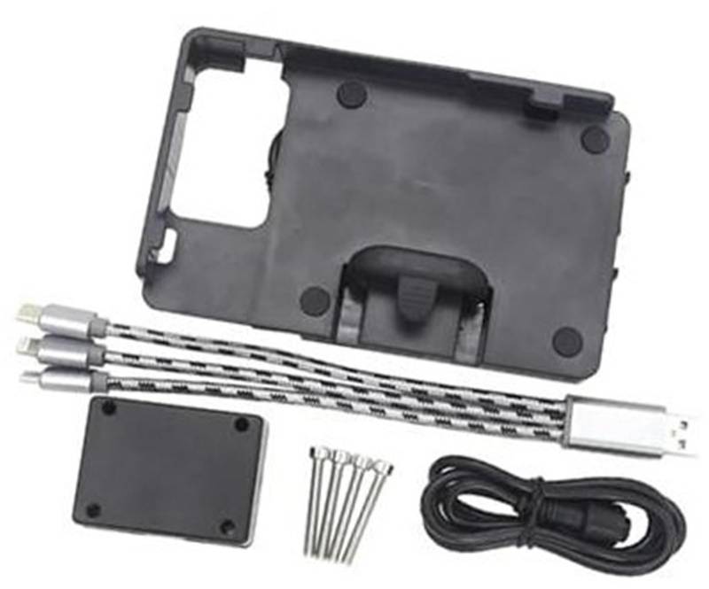 MKVAXR Abnehmbarer Telefonhalter, for, F650GS F700GS F800GS F 800 GS Adventure Navigationshalterung Motorrad GPS Navigator USB-Ladetelefonhalter(Black A) von MKVAXR