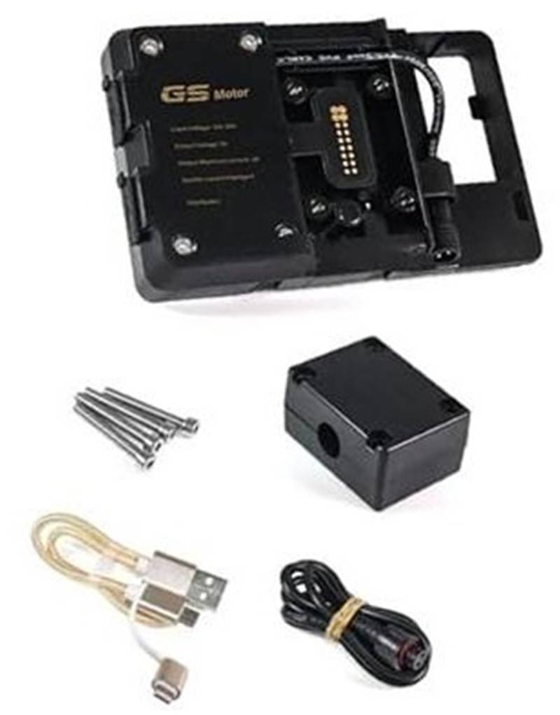 MKVAXR Abnehmbarer Telefonhalter, for, R1200GS LC, for Adventure-Navigationshalterung R1250GS S1000XR R1200RS USB-Drahtloses Ladegerät Handyhalter Ständerhalterung(Black USB Charging) von MKVAXR