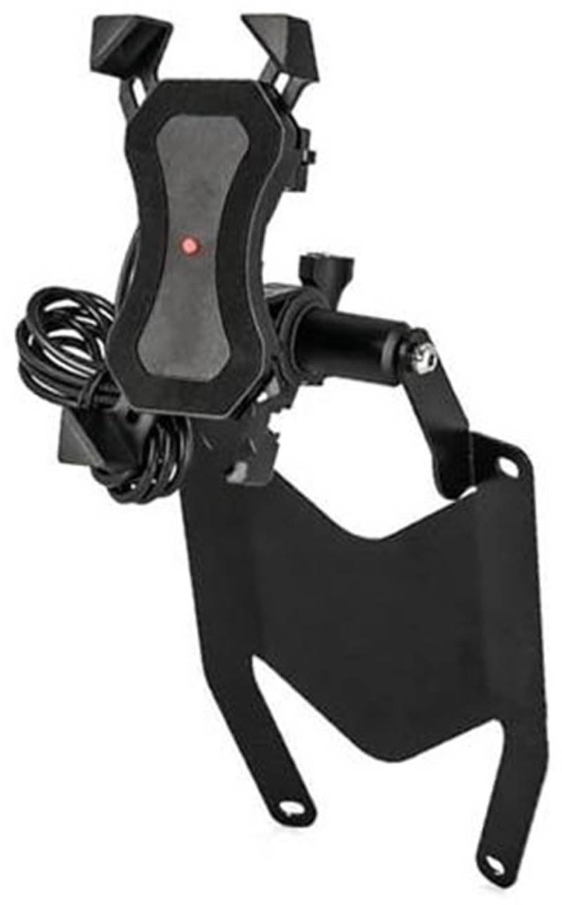 MKVAXR Abnehmbarer Telefonhalter, for MT07 Tracer 700 2016-2020 Unterstützt GPS-Smartphone-Motorrad-Navigationshalterung Handyhalterung Telefonständer(Black USB Charging B) von MKVAXR