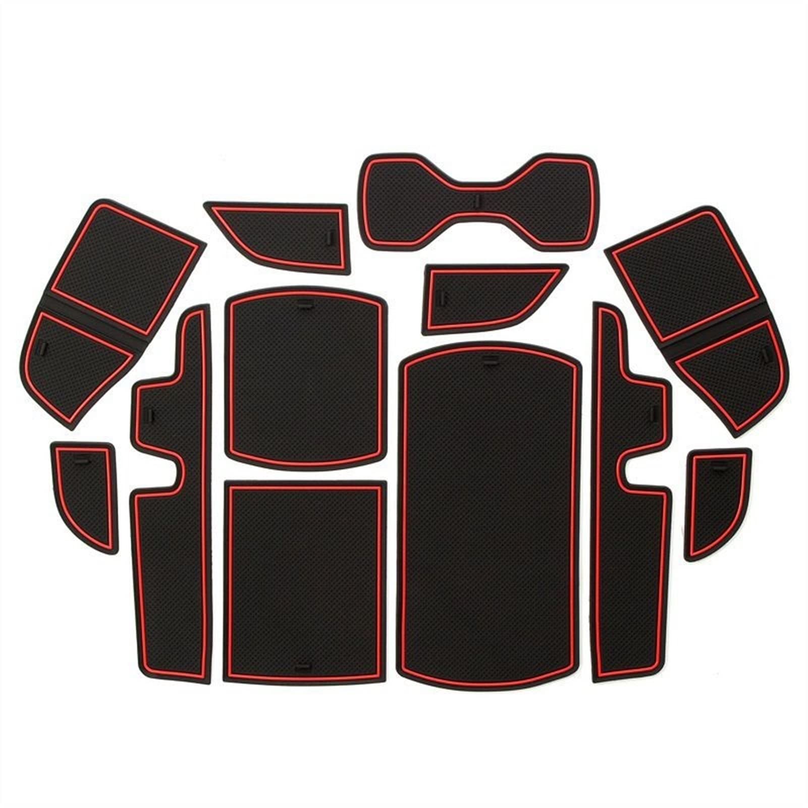 MKVAXR Anti-Rutsch-Torschlitz-Becherunterlage, for Accord, 2018, Innenausstattung, Fußmatte, rutschfeste Matten, Gummiuntersetzer, Autoaufkleber Türschlitzmatte(18ACCORD RED) von MKVAXR