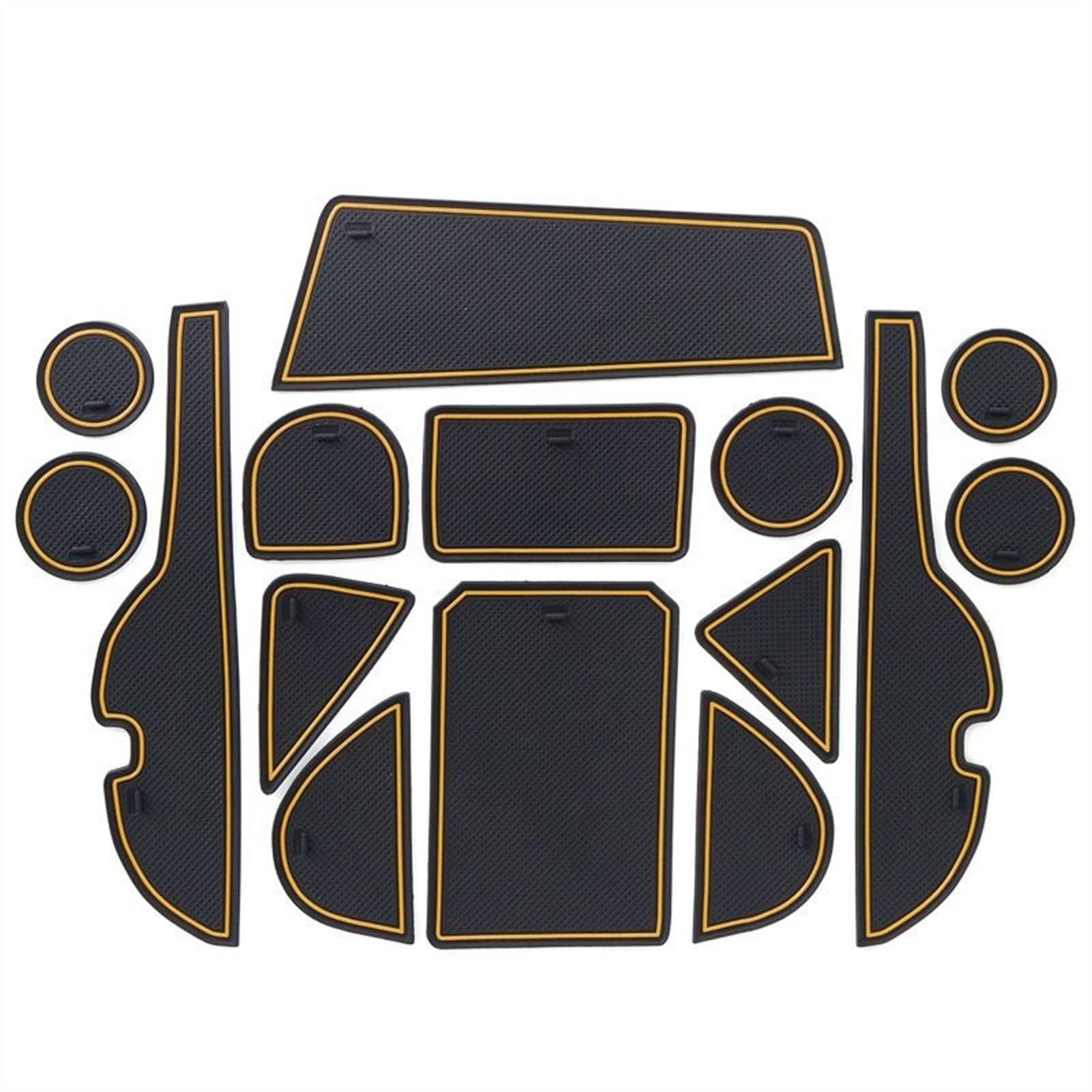 MKVAXR Anti-Rutsch-Torschlitz-Becherunterlage, for Toyota, for RAV4, 2013–2018 RAV 4 Zubehör Innenraum rutschfeste Fußmatte Bechermatte Autoaufkleber Türschlitzmatte(UK AU13-18 RAV4 Yell) von MKVAXR